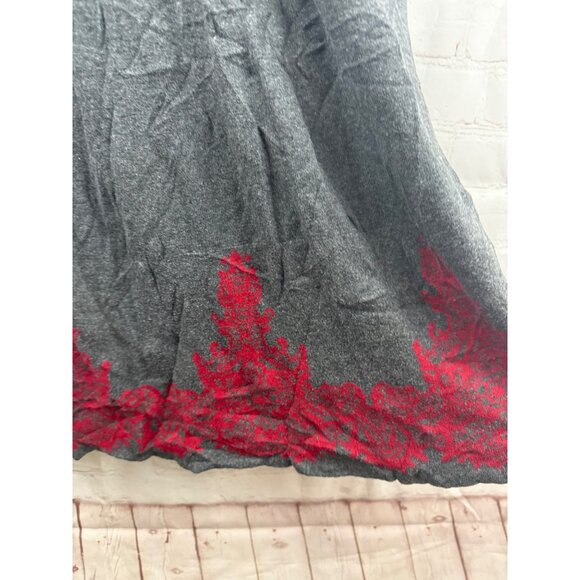 Cato Sweater Dress Womens Size Medium Gray Red Trim Casual Pull On - (READ) - Picture 3 of 6
